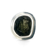 Raw Moldavite Statement Ring