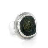 Raw Moldavite Statement Ring