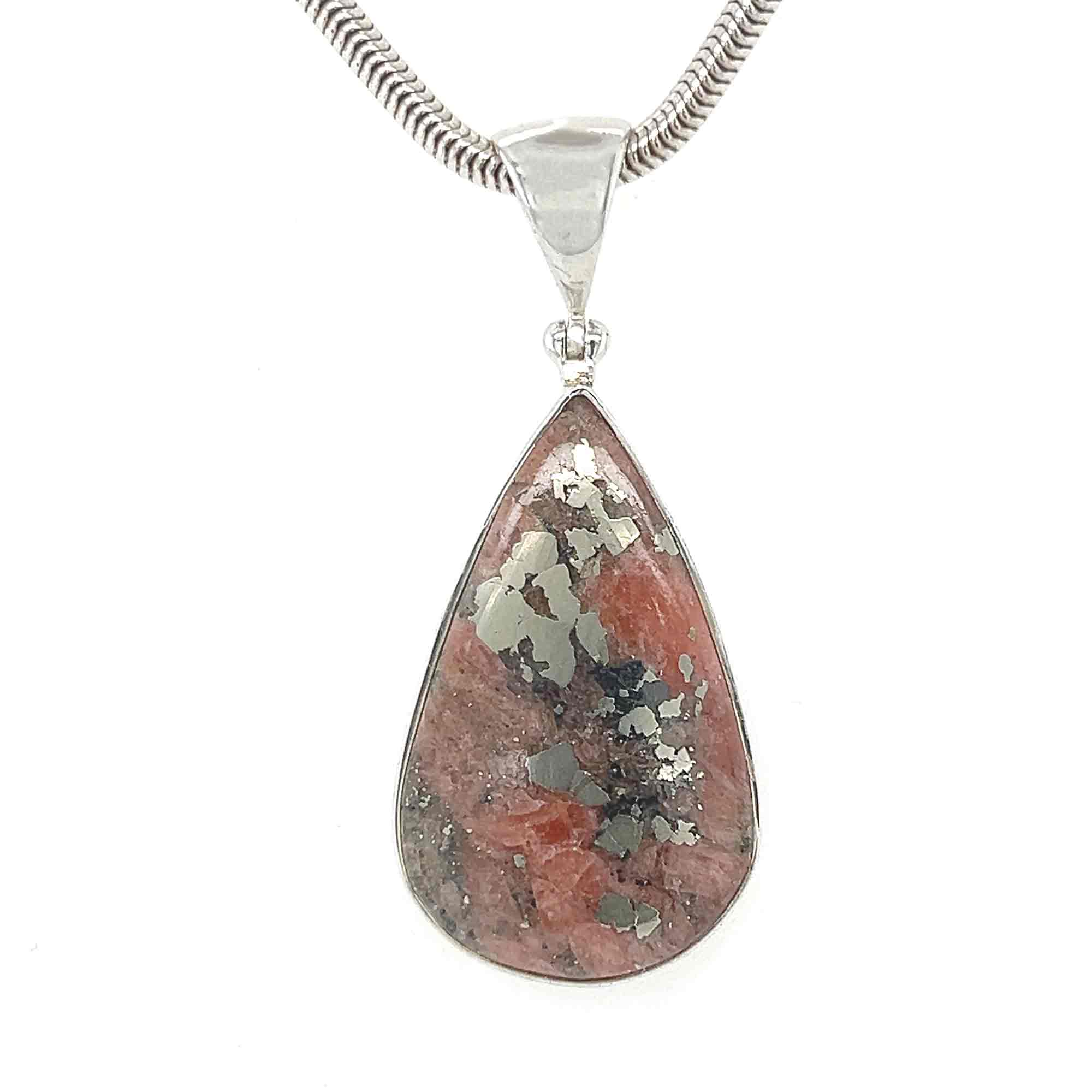 Rhodochrosite Pyrite Necklace #694Y