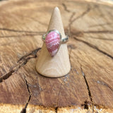 Sterling Silver Rhodochrosite Teardrop Ring