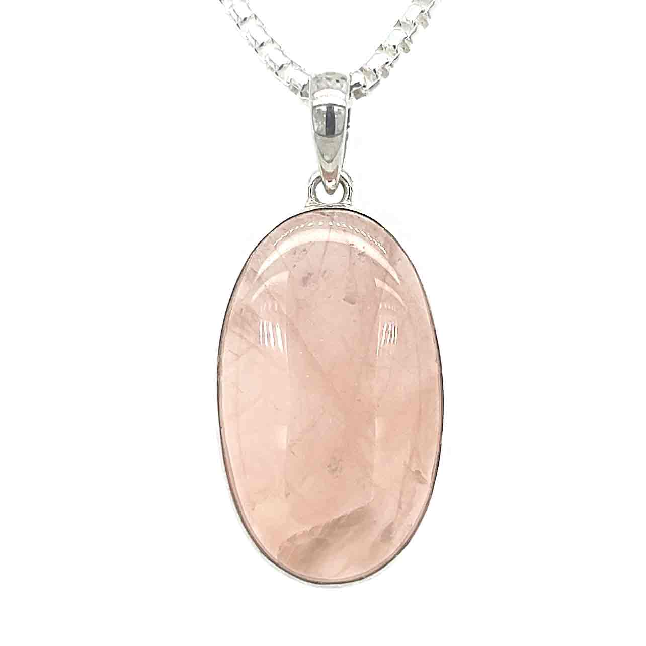 Oval Rose Quartz Cabochon Pendant