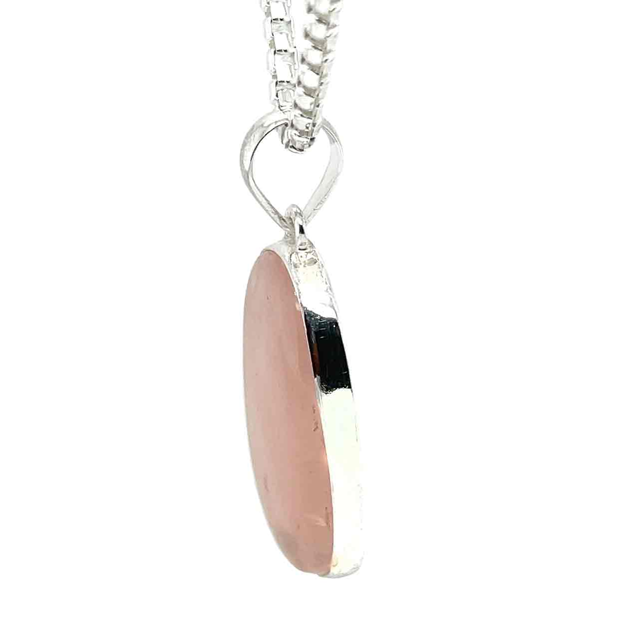 Oval Rose Quartz Cabochon Pendant