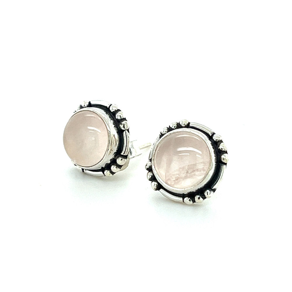 Rose Quartz Stud Earrings