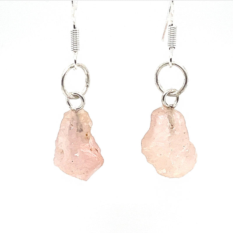 Rose Quartz Raw Earrings