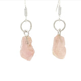 Rose Quartz Raw Earrings