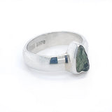 Raw Moldavite Sterling Silver Ring