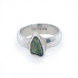 Raw Moldavite Sterling Silver Ring