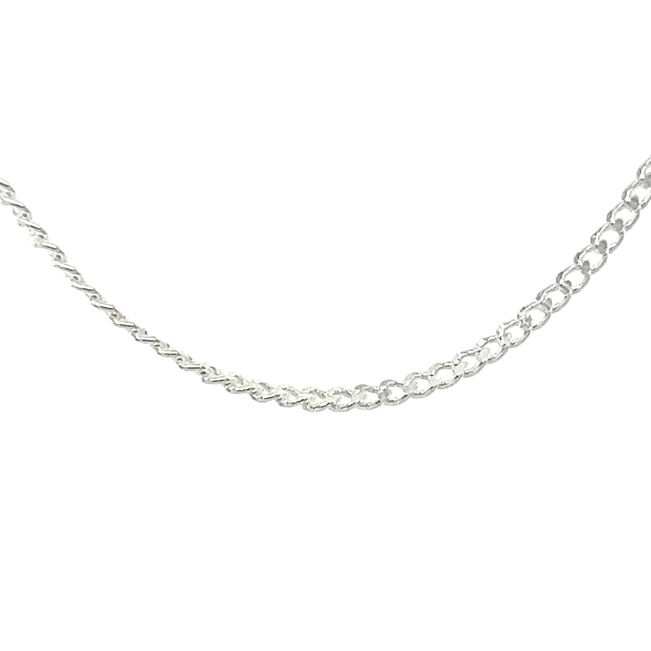 Thin Curb Silver Chain 18" (40cm)