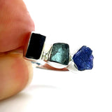 Tanzanite, Aquamarine & Tourmaline Sterling Silver Ring