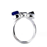 Tanzanite, Aquamarine & Tourmaline Sterling Silver Ring