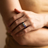 Tanzanite, Aquamarine & Tourmaline Sterling Silver Ring