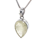Pear Faceted Libyan Desert Glass Sterling Silver Pendant
