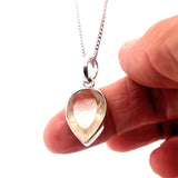 Pear Faceted Libyan Desert Glass Sterling Silver Pendant