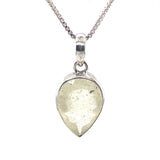 Pear Faceted Libyan Desert Glass Sterling Silver Pendant