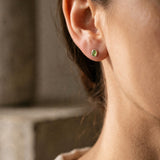 Tsavorite Garnet Sterling Silver Stud Earrings