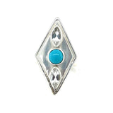 Turquoise White Topaz Ring #026V