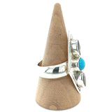 Turquoise White Topaz Ring #026V