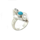 Turquoise White Topaz Ring #026V