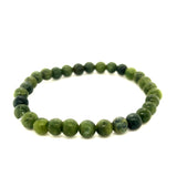 Nephrite Jade Bead Bracelet - 6mm Beads