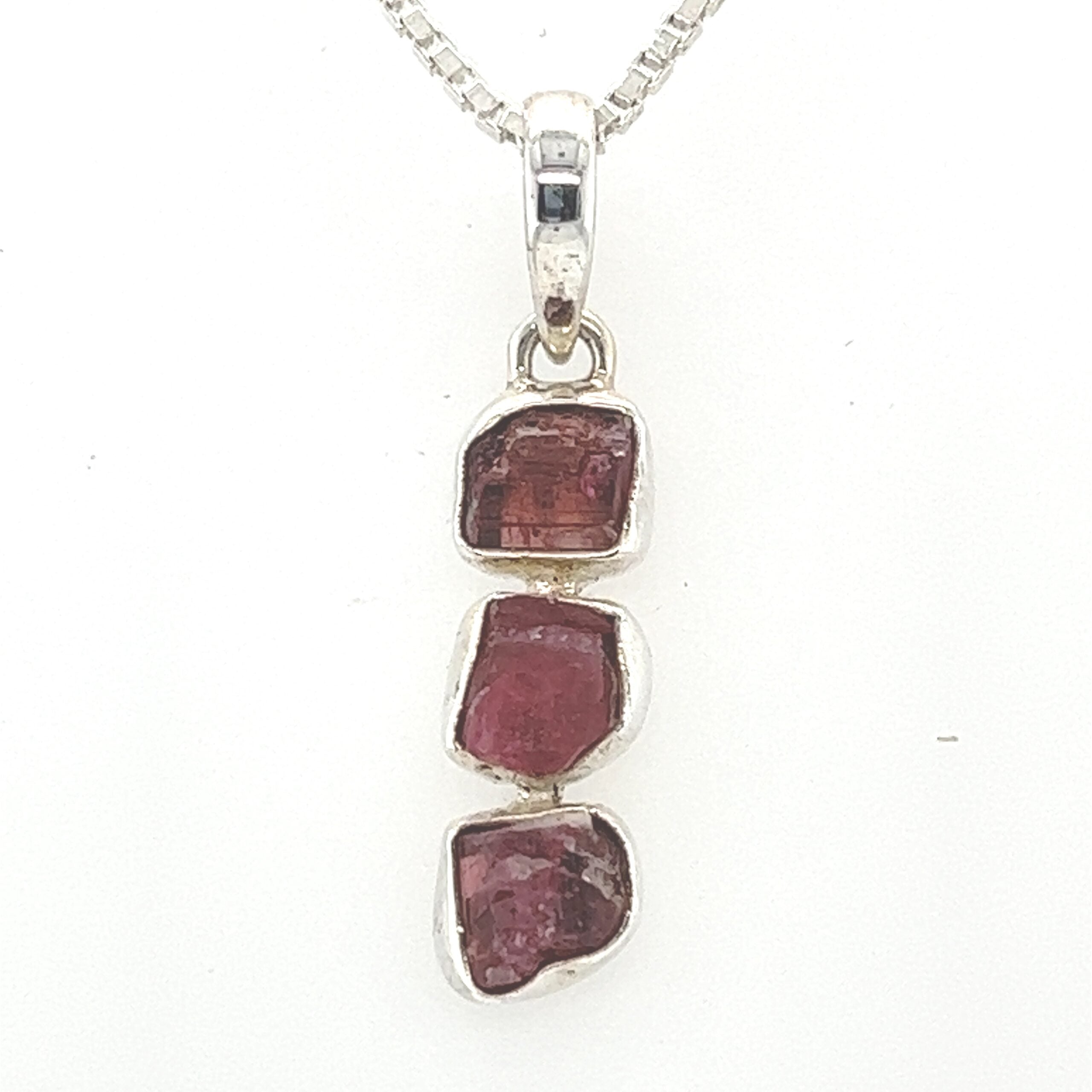 Raw Pink Tourmaline Pendant
