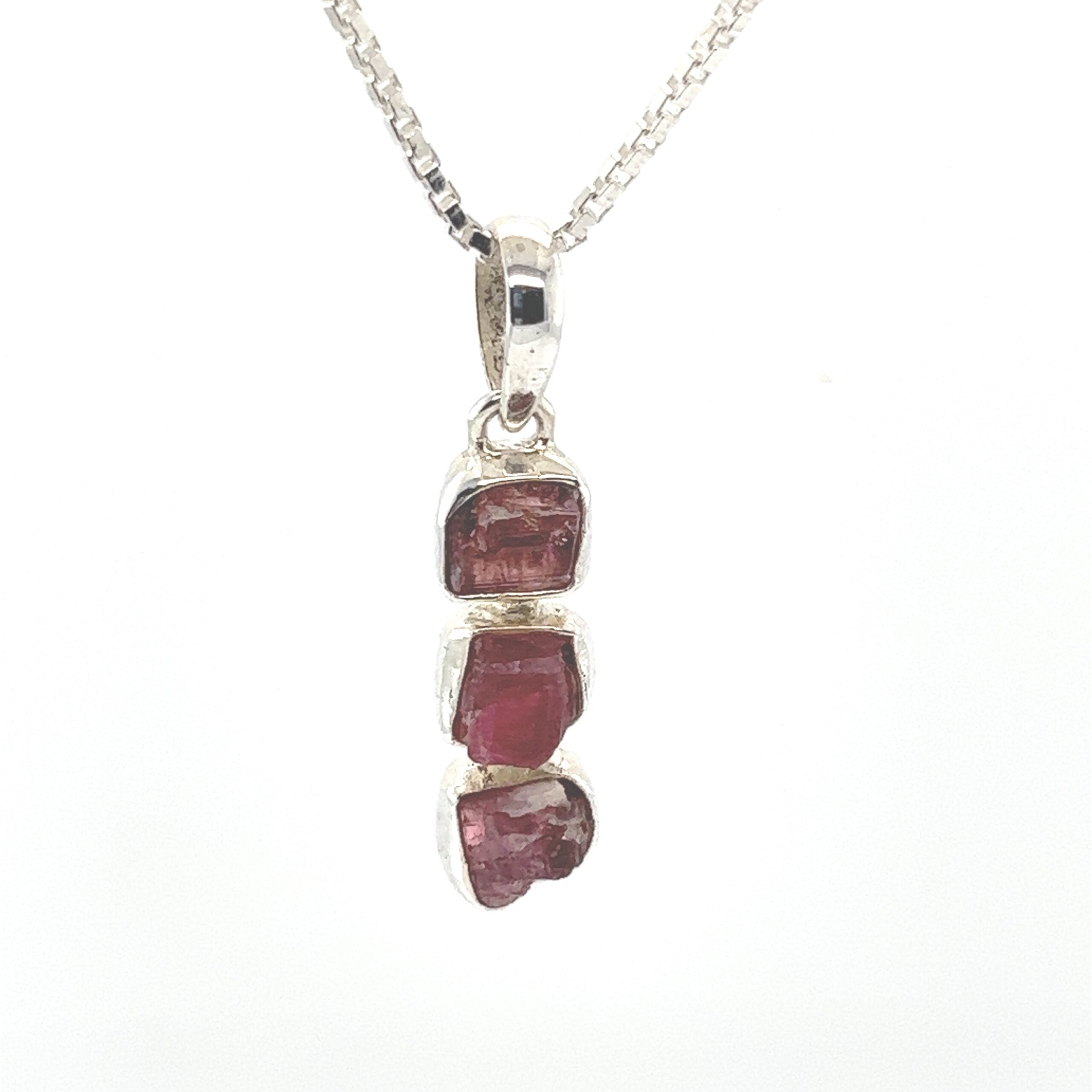 Raw Pink Tourmaline Pendant