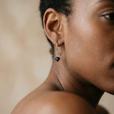 Black Spinel Faceted Drop Earrings