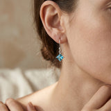 Blue Apatite Faceted Drop Earrings