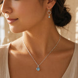 Blue Topaz Faceted Pendant