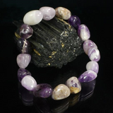 Chevron Amethyst bead Bracelet