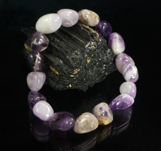 Chevron Amethyst bead Bracelet