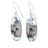 Dendritic Agate Oval Drop Earrings