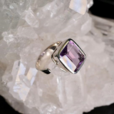 Faceted Amethyst Open Ring