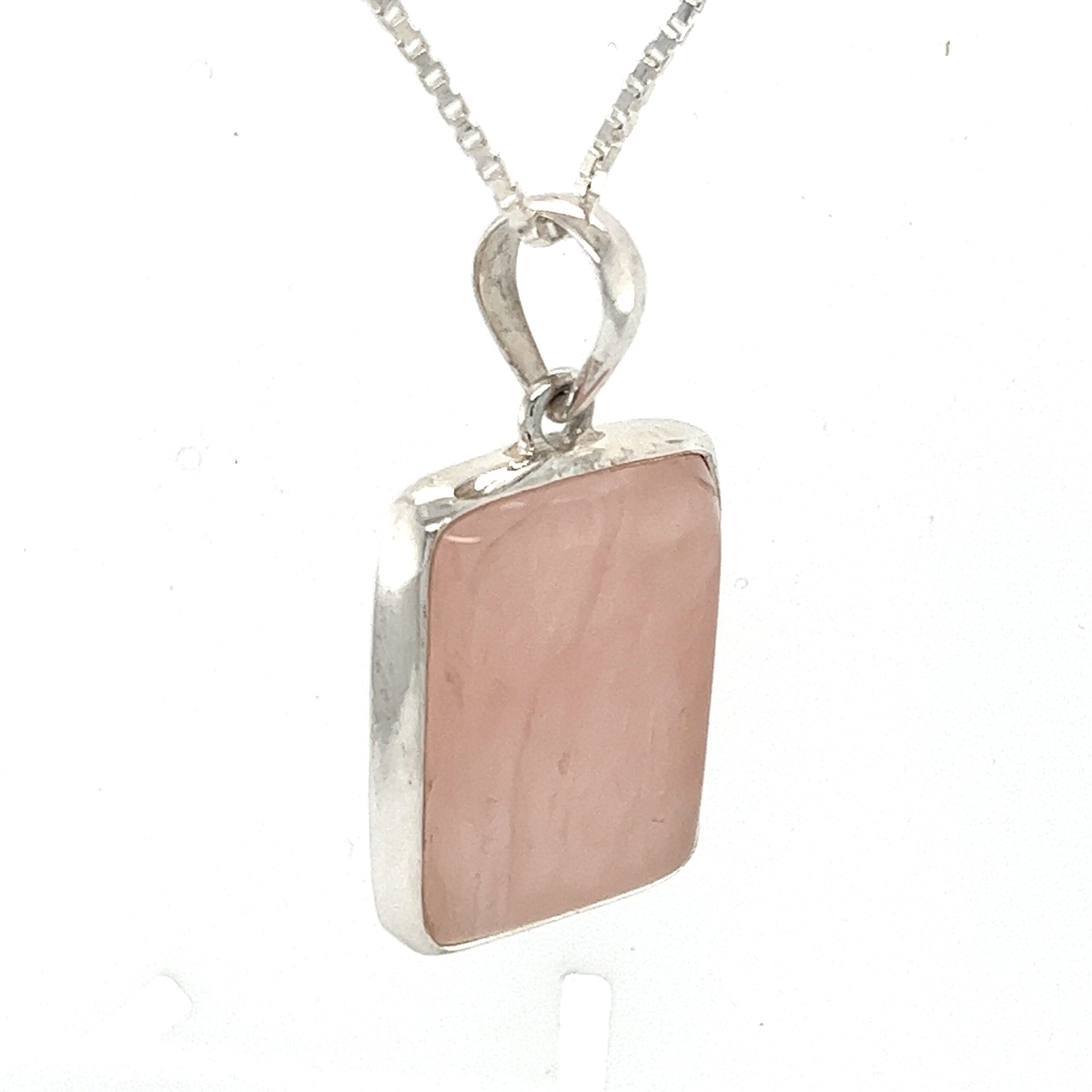 Silver Rose Quartz Pendant