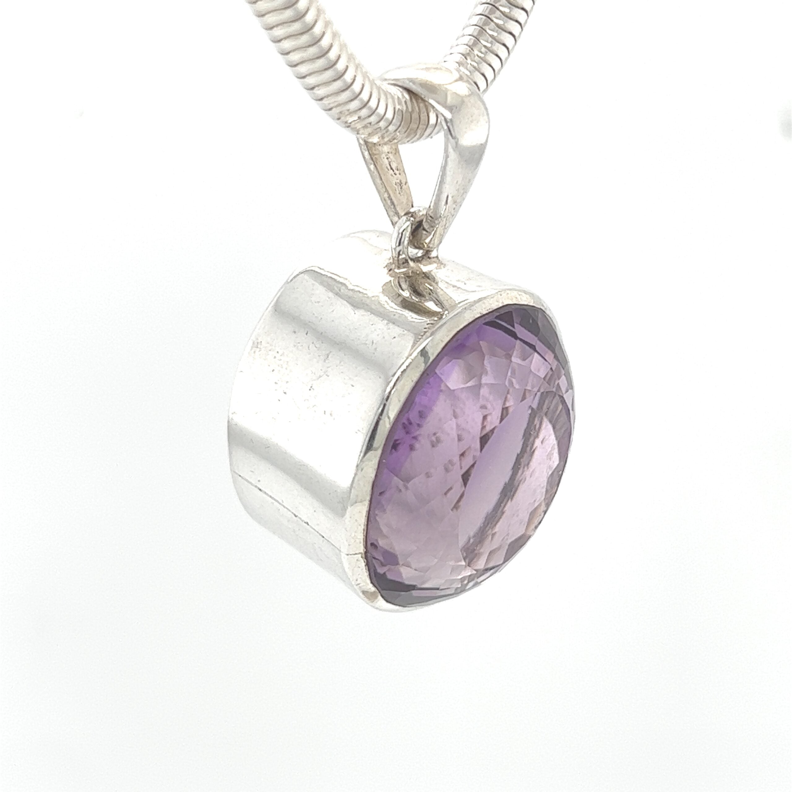 Faceted Amethyst Statement Pendant