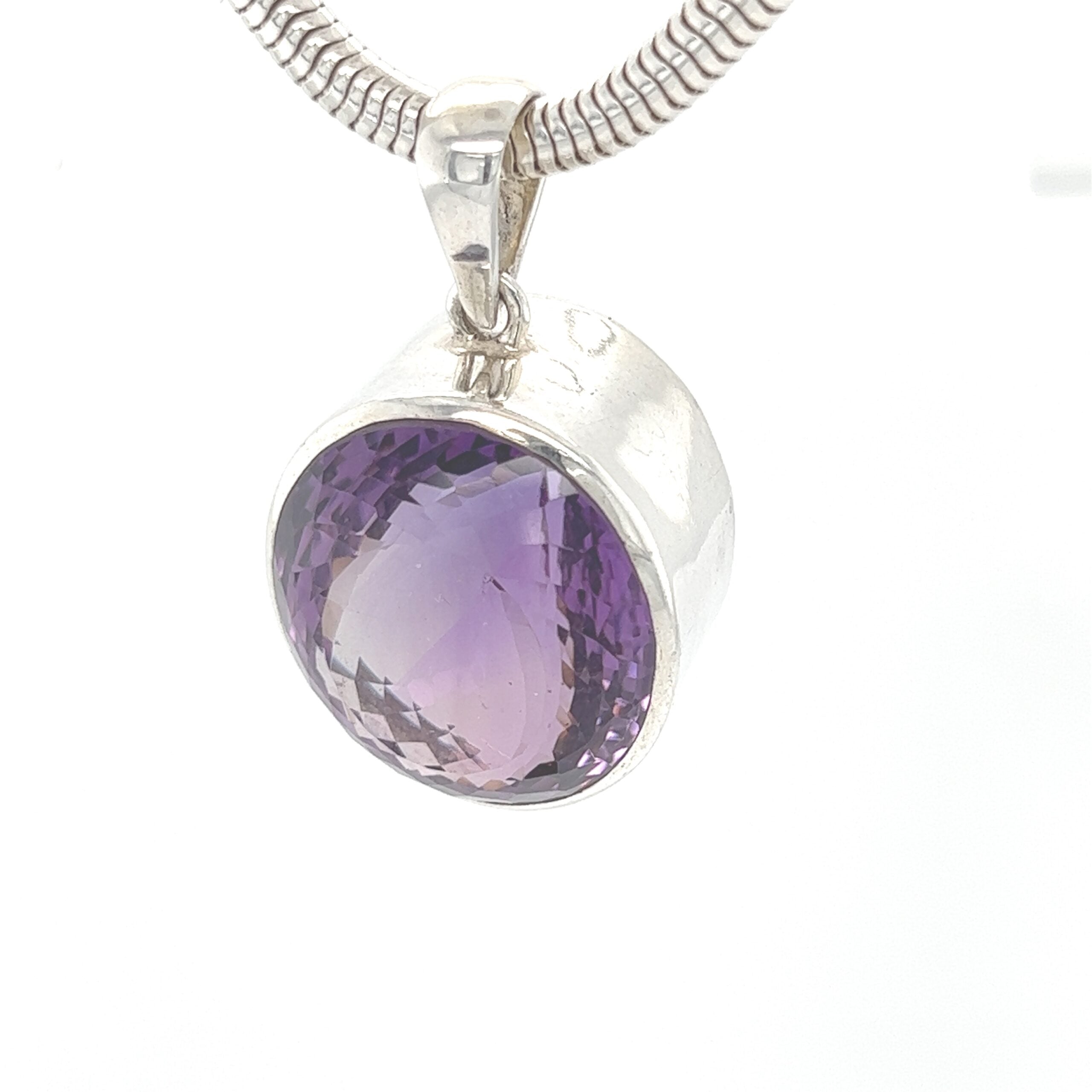 Faceted Amethyst Statement Pendant