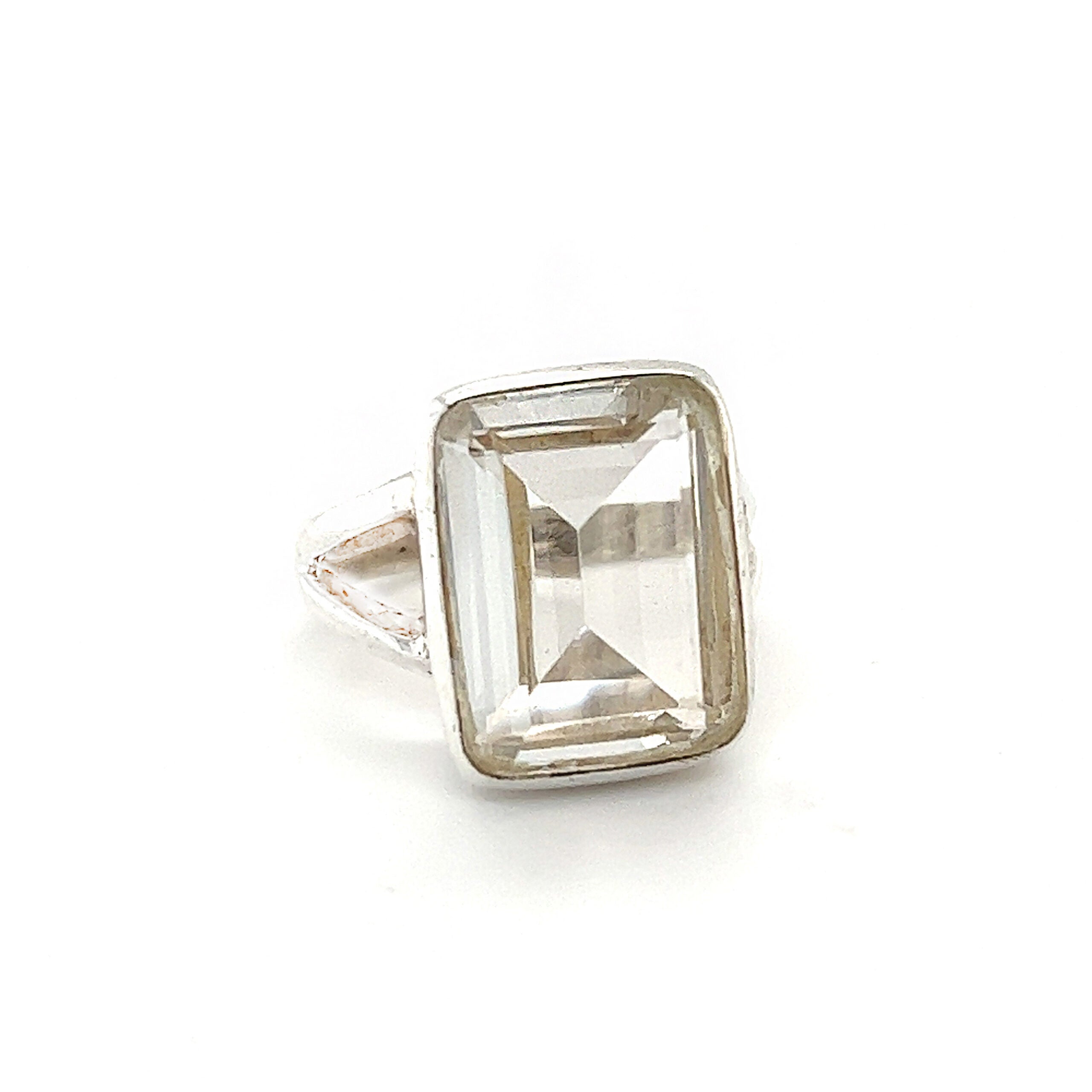 Clear Quartz Silver Ring