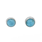 Larimar Silver Stud Earrings