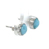 Larimar Silver Stud Earrings