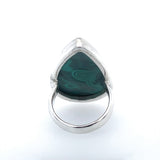 Malachite Teardrop Silver Ring