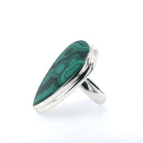 Malachite Teardrop Silver Ring
