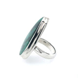 Malachite Teardrop Silver Ring