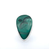 Malachite Teardrop Silver Ring