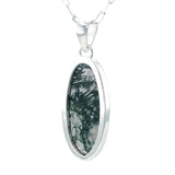 Moss Agate Sterling Silver Pendant