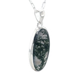 Moss Agate Sterling Silver Pendant