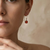 Orange Kyanite Faceted Drop Earrings
