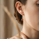 Orange Kyanite Faceted Drop Earrings