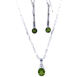 Peridot Silver Drop Earrings