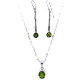 Peridot Silver Drop Earrings