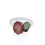 Pink Tourmaline and Green Kyanite Ring