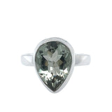 Faceted Prasiolite Teardrop Ring